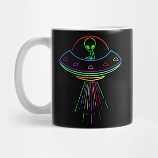 Space Alien UFO Neon Lights Rave Alien Lovers  MM Mug